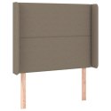 Zagłówek do łóżka z LED, taupe, 93x16x118/128 cm, tkanina Lumarko!