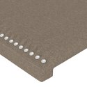 Zagłówek do łóżka z LED, taupe, 93x16x118/128 cm, tkanina Lumarko!