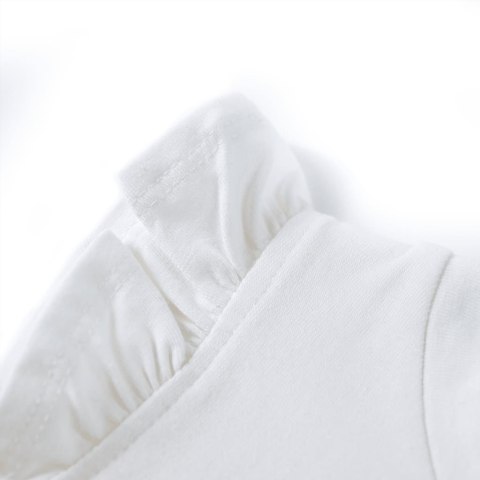 Koszulka dziecięca, z falbankami, brokatowy napis, ecru, 104 Lumarko! #