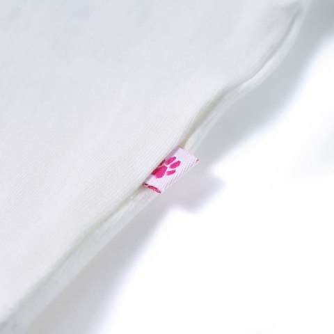 Koszulka dziecięca, z falbankami, brokatowy napis, ecru, 128 Lumarko! #