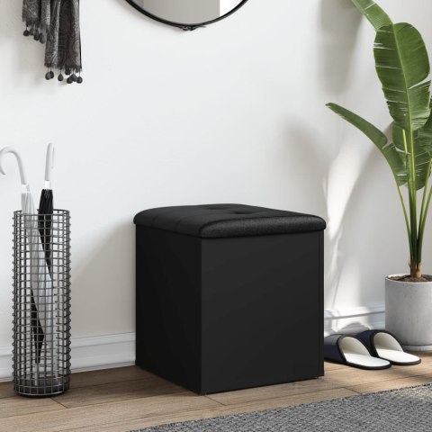 Ławka ze schowkiem, czarna, 42x42x45cm, materiał drewnopochodny Lumarko!