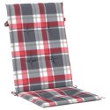 Poduszki na krzesła ogrodowe 4 szt., czerwona krata 120x50x3 cm Lumarko!