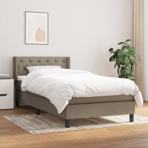 Łóżko kontynentalne z materacem, taupe, tkanina, 80x200 cm Lumarko!