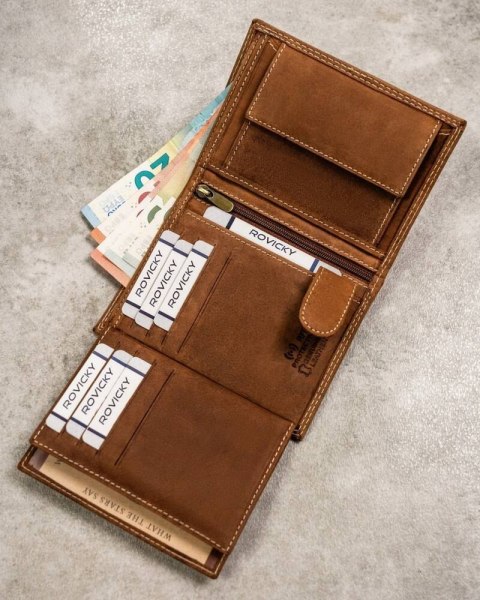 Duży Portfel Męski Z Nubukowej Skóry Naturalnej Lumarko!