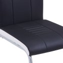 Krzesła stołowe, wspornikowe, 6 szt., czarne, sztuczna skóra Lumarko!