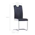 Krzesła stołowe, wspornikowe, 6 szt., czarne, sztuczna skóra Lumarko!