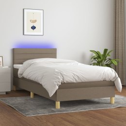 Łóżko kontynentalne z materacem, taupe, 80x200 cm, tkanina Lumarko!
