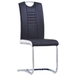 Wspornikowe krzesła stołowe, 2 szt., czarne, sztuczna skóra Lumarko!