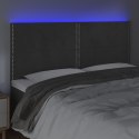 Zagłówek do łóżka z LED, ciemnoszary, 160x5x118/128 cm, aksamit Lumarko!