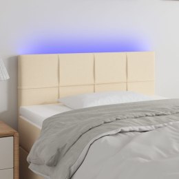 Zagłówek do łóżka z LED, kremowy, 80x5x78/88 cm, tkanina Lumarko!