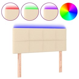 Zagłówek do łóżka z LED, kremowy, 80x5x78/88 cm, tkanina Lumarko!