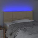 Zagłówek do łóżka z LED, kremowy, 80x5x78/88 cm, tkanina Lumarko!