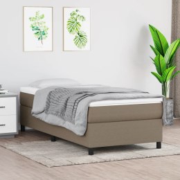 Łóżko kontynentalne z materacem, taupe, tkanina, 90x190 cm Lumarko!