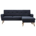 Sofa w kształcie L, obita tkaniną, 186x136x79 cm, ciemnoszara Lumarko!