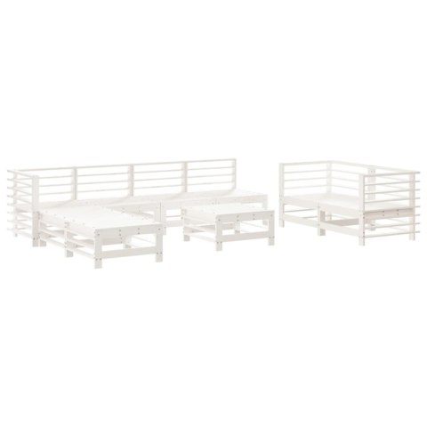 9 częściowy zestaw mebli barowych do ogrodu, biały, drewno sosnowe Lumarko!