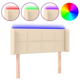 Zagłówek do łóżka z LED, kremowy, 83x16x78/88 cm, tkanina Lumarko!