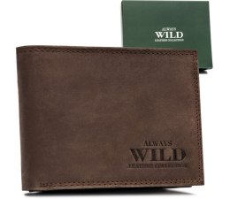 Klasyczny, skórzany portfel męski bez zapięcia - Always Wild Lumarko!
