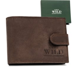 Klasyczny, skórzany portfel męski na zatrzask - Always Wild Lumarko!