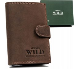 Skórzany portfel męski w orientacji pionowej - Always Wild Lumarko!