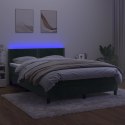 Łóżko kontynentalne z materacem i LED zielony aksamit 140x200cm Lumarko!