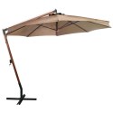 Parasol ogrodowy, na jodłowym słupku, taupe, 3,5x2,9 m Lumarko!