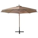 Parasol ogrodowy, na jodłowym słupku, taupe, 3,5x2,9 m Lumarko!