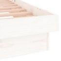 Rama łóżka z LED, biała, 75x190 cm, pojedyncza, lite drewno Lumarko!