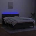 Łóżko kontynentalne z materacem, czarne, 140x190 cm, tkanina Lumarko!