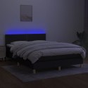 Łóżko kontynentalne z materacem, czarne, 140x200 cm, tkanina Lumarko!