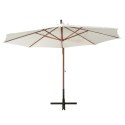 Parasol ogrodowy wiszący, 350 cm, drewniany, biały Lumarko!