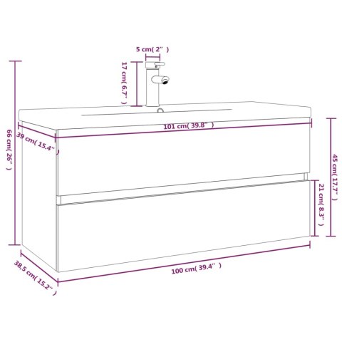 Szafka z umywalką, szary dąb sonoma, materiał drewnopochodny Lumarko!