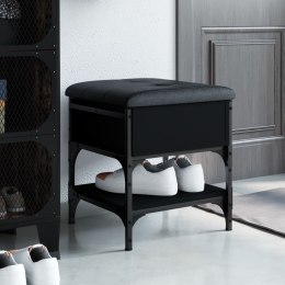 Ławka na buty, czarna, 42x42x45 cm, materiał drewnopochodny Lumarko!