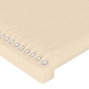 Zagłówek do łóżka z LED, kremowy, 83x16x118/128 cm, tkanina Lumarko!