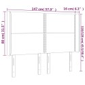 Zagłówek do łóżka z LED, różowy, 147x16x118/128 cm, aksamit Lumarko!