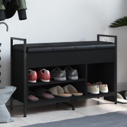 Ławka na buty, czarna, 85,5x32x57,5 cm, materiał drewnopochodny Lumarko!