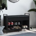Ławka na buty, czarna, 85,5x32x57,5 cm, materiał drewnopochodny Lumarko!