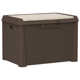 Skrzynia ogrodowa z poduszką na siedzisku, brązowa, 125 L, PP Lumarko!