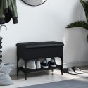 Ławka na buty, czarna, 62x32x45 cm, materiał drewnopochodny Lumarko!