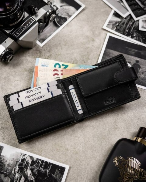 Zestaw prezentowy: skórzany portfel męski i brelok - Rovicky Lumarko!