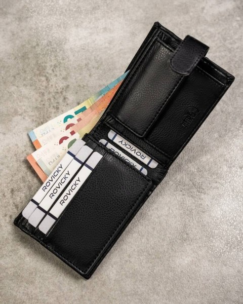 Zestaw prezentowy: skórzany portfel męski i brelok - Rovicky Lumarko!