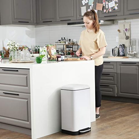 Kosz Na Śmieci, Kosz Na Śmieci 30 L, Stalowy Kosz Na Pedały, Z Wewnętrznym Wiadrem I Pokrywką, Miękkie Zamknięcie, Hermetyczne,  Lumarko!