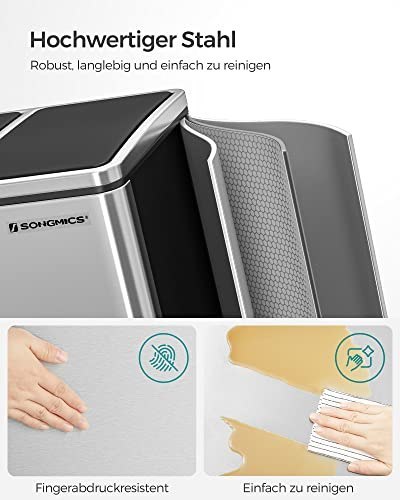 Kosz Na Śmieci, Potrójny Kosz Kuchenny 3 X 18 L, 3-przedziałowy Kosz Na Śmieci Z Pedałem I Miękkimi Pokrywkami, Plastikowe Wiadr