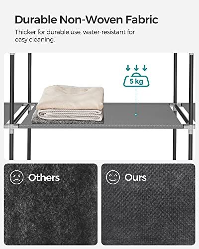 Przenośna Szafa, Składana Szafa, Organizer Do Przechowywania Ubrań Z Drążkiem Do Zawieszania, Półki, Pokrycie Z Tkaniny, Do Sypi