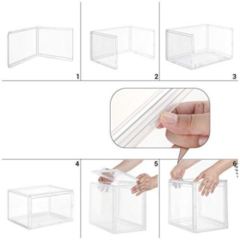 Plastikowe pudełko na buty z przezroczystymi drzwiczkami, zestaw 3 sztuk, 36 x 28 x 22 cm