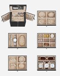 Pudełko Na Biżuterię 6 Poziomów, Pudełko Na Biżuterię Z 5 Szufladami, Duża Pojemność, Z Lustrem, Zamykane, Organizator Do Przech