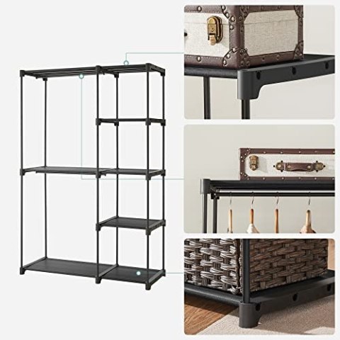 Szafa Wolnostojąca, Składana Szafa, Wieszak Na Ubrania Z Drążkami Na Ubrania, Wieszak Na Ubrania, Otwarta Szafa Do Przechowywani Lumarko!