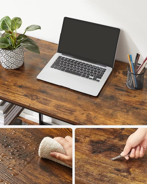 Biurko Komputerowe Biurko Pc Stół Biurowy Z 2 Półkami Po Prawej Lub Lewej Stronie Do Salonu Biurowego Stalowa Rama Wzornictwo Pr Lumarko!