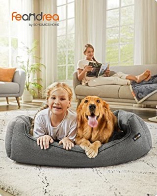 Legowisko Dla Psa, Legowisko Dla Zwierząt O Wyglądzie Lnu, Rozkładana Sofa Dla Psa Z Podwyższonymi Krawędziami, Antypoślizgowe D Lumarko!