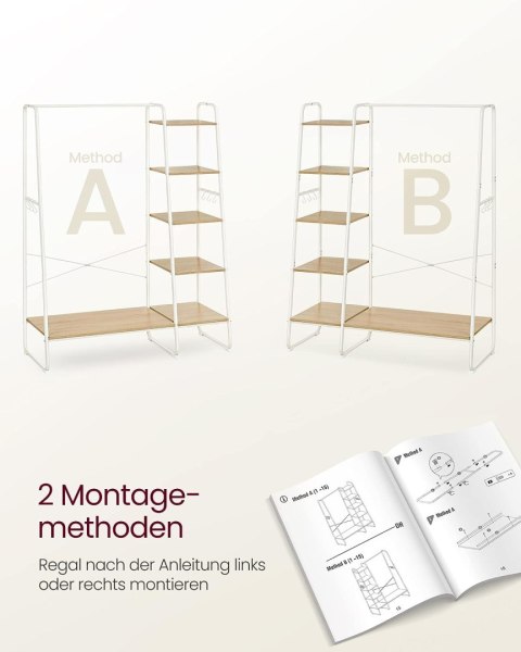 Wieszak Na Ubrania, Wieszak Na Płaszcze, 45 X 120 X 160 Cm, Wieszak Na Ubrania Z Drążkiem Na Ubrania, Stojak Na Buty, Otwarta Sz