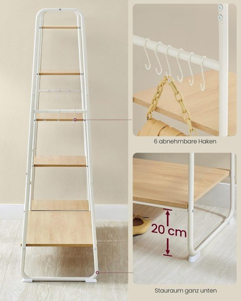 Wieszak Na Ubrania, Wieszak Na Płaszcze, 45 X 120 X 160 Cm, Wieszak Na Ubrania Z Drążkiem Na Ubrania, Stojak Na Buty, Otwarta Sz